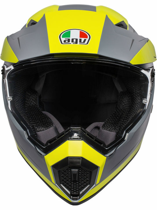 AGV AX-9 Dual Pacific Road Matt Grey / Yellow Fluo / Black Motorcycle Helmet On-Off DOT ECE 22.05 Weight 1540gr with Pinlock