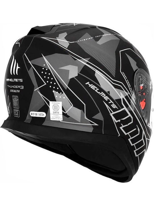 MT Thunder 3 SV Stealth Matt/Grey Κράνος Μηχανής Full Face 1450gr