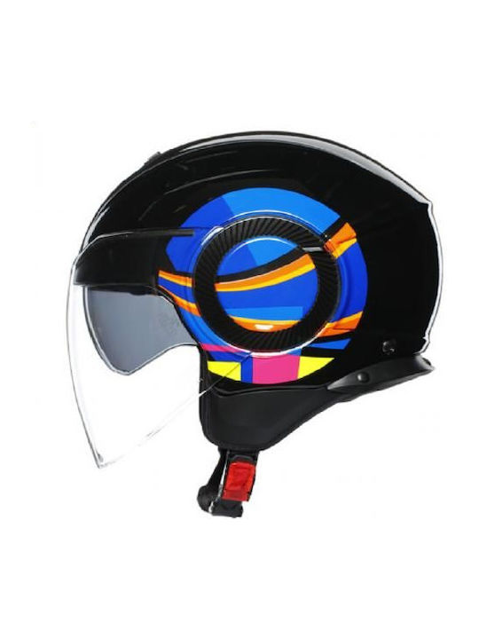 AGV Orbyt Jet Helmet with Sun Visor 1280gr Sun & Moon 46 Black KR01511