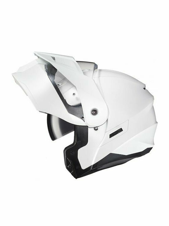 HJC C80 Pearl White Motorcycle Helmet Flip-Up ECE 22.05