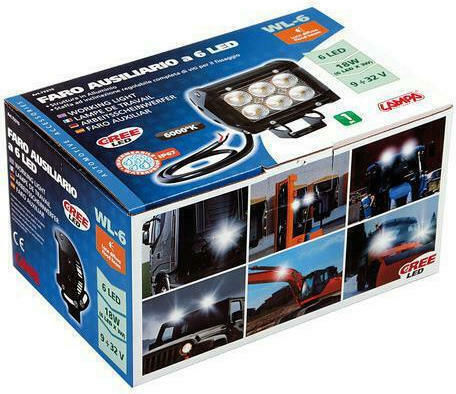 Lampa WL-6 Squareς Waterproof Headlights Car LED Universal 9 - 32V 18W 11.2cm with White Lighting 1pcs