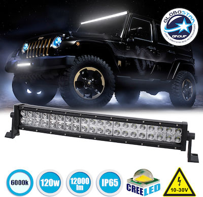 GloboStar Pro Series Waterproof LED Lightbar Universal 10-30V 120W 57.8cm with White Lighting 1pcs