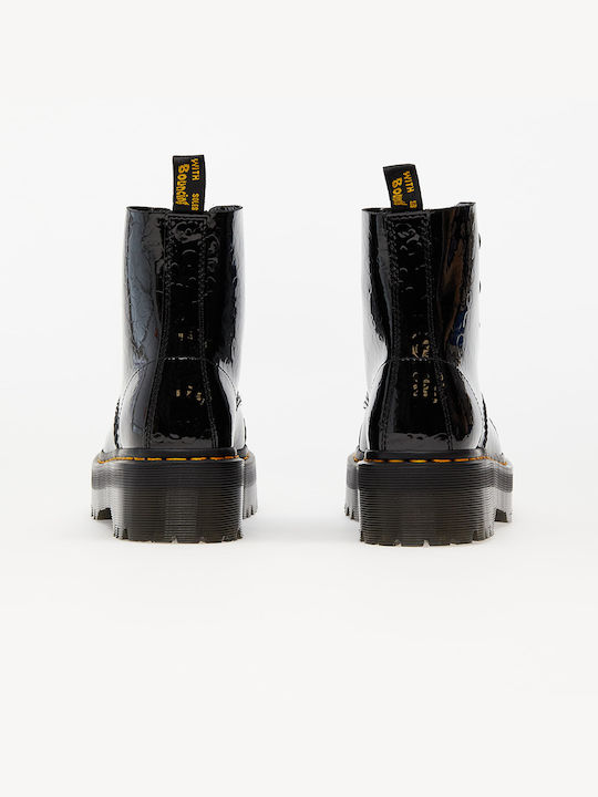 Sinclair Women's Patent Leather Combat Boots Black