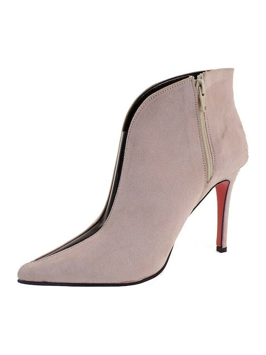 89065 Wildleder Stiefeletten Damen Nude
