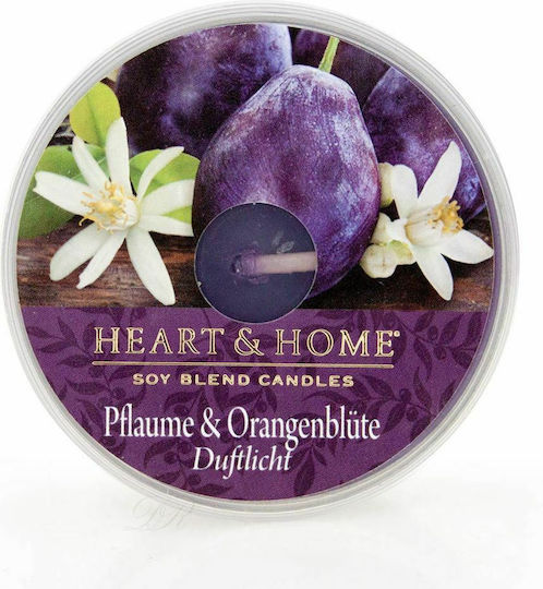 Heart & Home Lumânare Aromatică Borcan Cu Miros De Prună Și Flori De Portocal 38gr