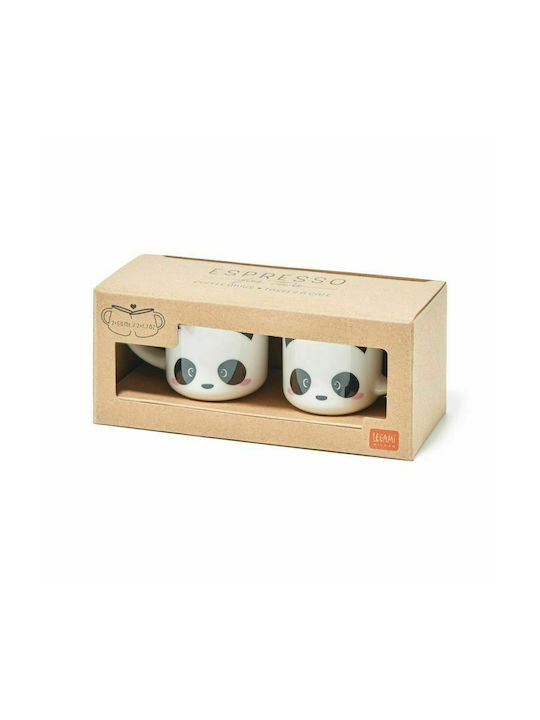 Legami Milano Panda Coffee Cups Κούπα Κεραμική Λευκή 50ml 2τμχ