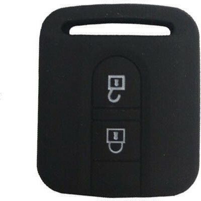 Silicone Car Key Cover Case with 2 Buttons for Nissan Black