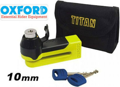 Oxford Titan Motorrad-Bremsscheibenschloss mit Durchmesser der Kette 10mm Gelb Farbe