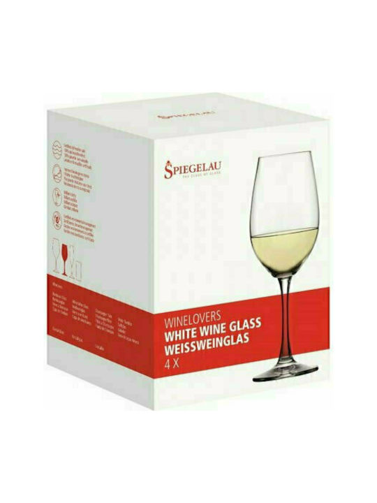 Spiegelau Winelovers Σετ Ποτήρια για Λευκό Κρασί από Κρύσταλλο Κολωνάτα 380ml 4τμχ