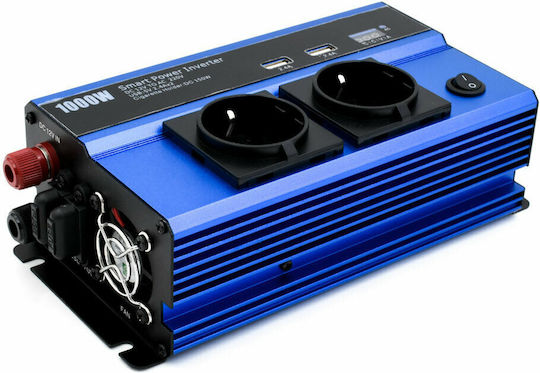 Andowl QY-7011 Car Inverter Modified Sinewave 1000W to Converter 12V DC in 220V AC with 2xUSB