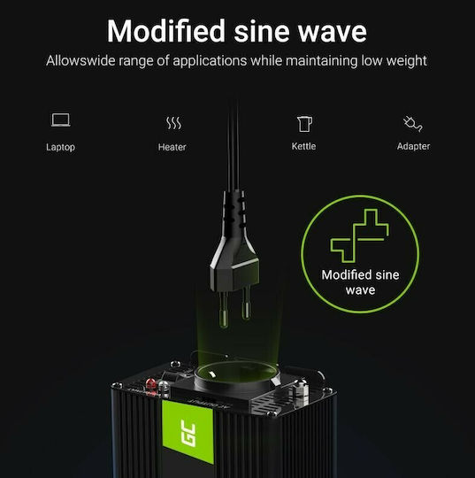 Car Power Inverter Green Cell Inv08 12v 230v 1000w 2000w Modified Sinewave
