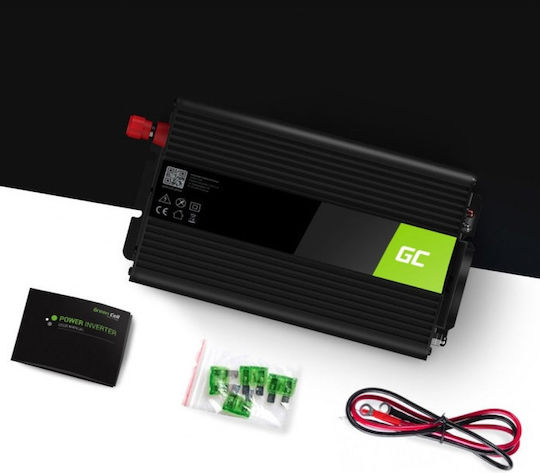 Green Cell Power Инвертор за кола Модифицирана синусоидална вълна 1500W за преобразуване на 24V DC в 230V AC с 1xUSB