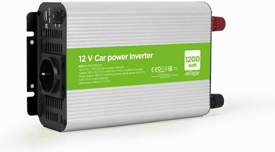 Energenie Car Inverter 1200W to Converter 12V DC in 230V AC with 1xUSB