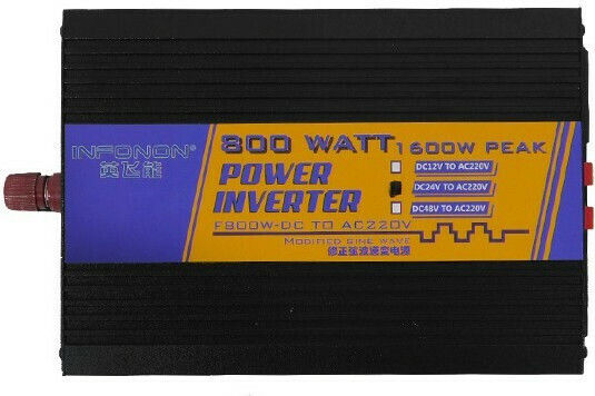GloboStar Car Inverter Modified Sinewave 800W to Converter 24V DC in 220V AC