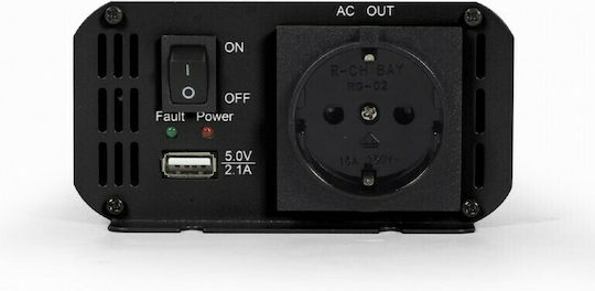 Energenie Invertor Auto 500W pentru Convertirea 12V DC în 230V AC cu 1xUSB