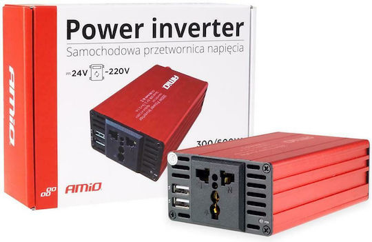 AMiO PI04 Inverter Αυτοκινήτου 300W για Μετατροπή 12V DC σε 230V AC με 2xUSB