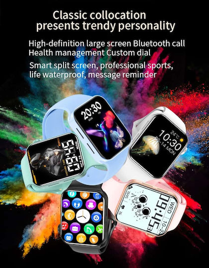 T100 Plus 42mm Smartwatch με Παλμογράφο (Μαύρο)