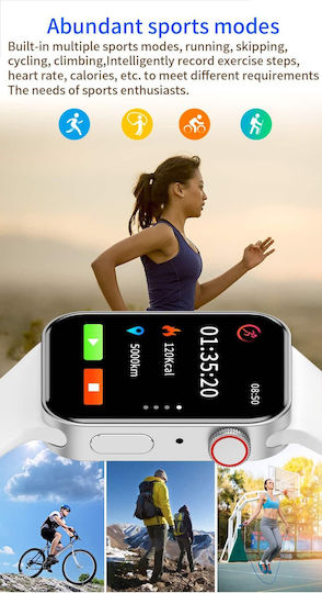 T100 Plus Smartwatch mit Pulsmesser (Rot)