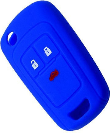 Silicone Car Key Cover Case with 3 Buttons for Opel Blue