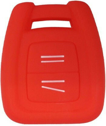 Silicone Car Key Cover Case with 2 Buttons for Opel Red