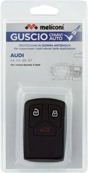 Silicone Car Key Cover Case with 3 Buttons for Audi Black