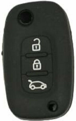 Car Key Cover Case Type-1 made of with 3 Buttons for Smart in Black Color