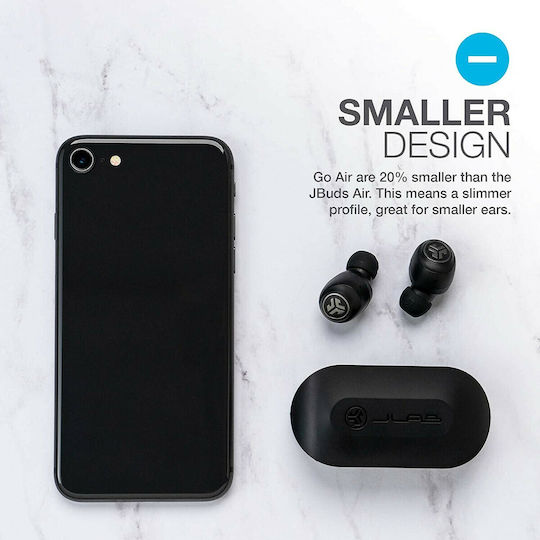 Jlab Go Air In-ear Bluetooth Handsfree Căști cu Carcasă de Încărcare Negru