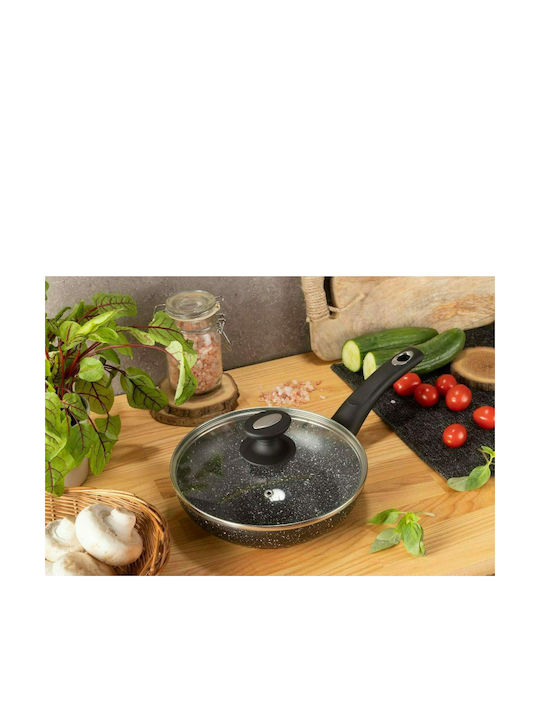 Edenberg Pan Made of Cast Aluminum with Lid with Non-Stick Coating Black 30cm