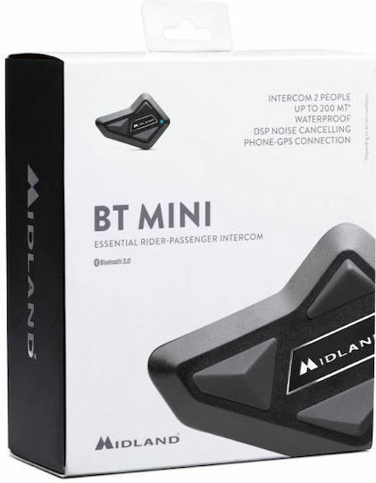 Midland BT Mini Μονή Ενδοεπικοινωνία για Κράνος Μηχανής με Bluetooth