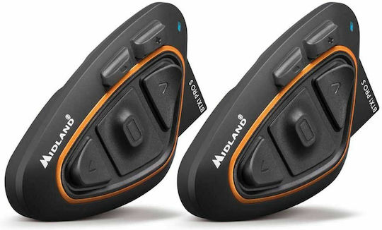 Midland BTX1 Pro S Sistem de comunicare pentru motociclete cu două căști cu Bluetooth