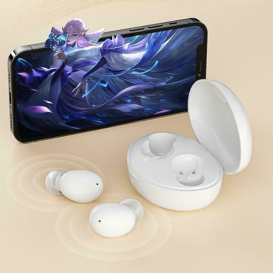 QCY T16 In-ear Bluetooth Handsfree Ακουστικά με Θήκη Φόρτισης Λευκά