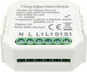 SmartWise Intermediate Switch 1 Channel ZigBee 10A With Neutral