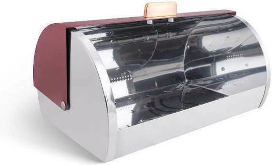 Edenberg Ψωμιέρα με Καπάκι Μεταλλική σε Κόκκινο Χρώμα 37.5x28x19cm