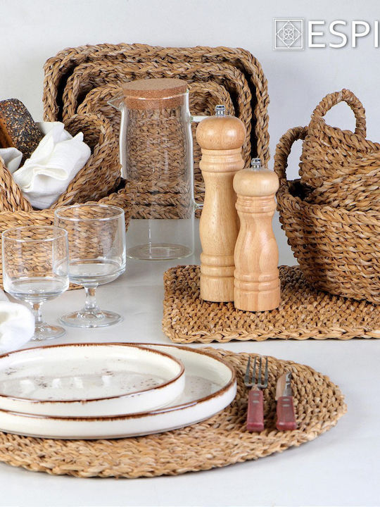 Espiel Bread Basket Wicker Brown 24x18x8cm
