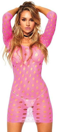 Leg Avenue Sexy Kleid Nahtloses Schlagloch-Minikleid Rosa