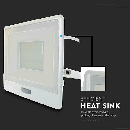V-TAC Waterproof LED Flood Light 50W Natural White 4000K with Motion Sensor IP65