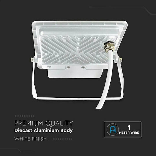 V-TAC Waterproof LED Flood Light 50W Natural White 4000K with Motion Sensor IP65