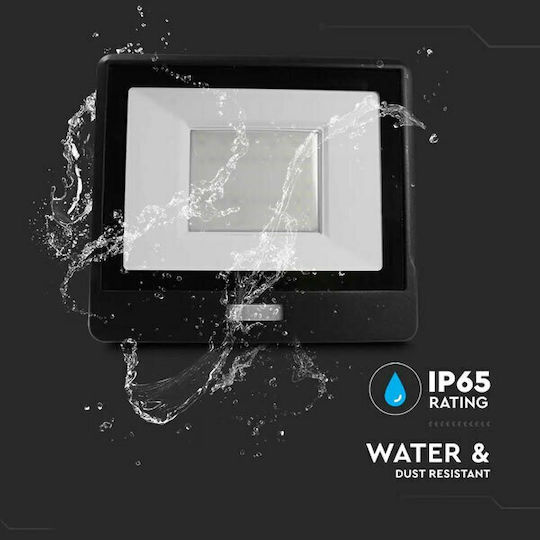 V-TAC Waterproof LED Flood Light 50W Cold White 6500K With Motion Sensor IP65