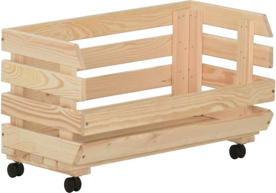 vidaXL Wooden Storage Box with Wheels Brown 37x30x80cm