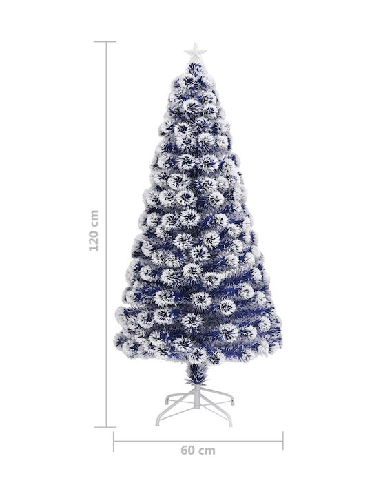 Decorated Christmas White Tree with Metallic Base and LED Lighting H120cm