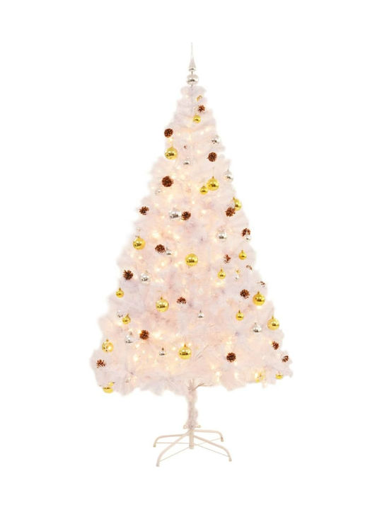 Christmas Tree Decorated 210pcs with LED Lighting White