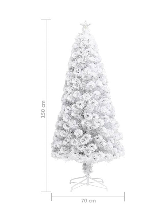 Christmas White Tree with Metallic Base and LED Lighting H150pcs