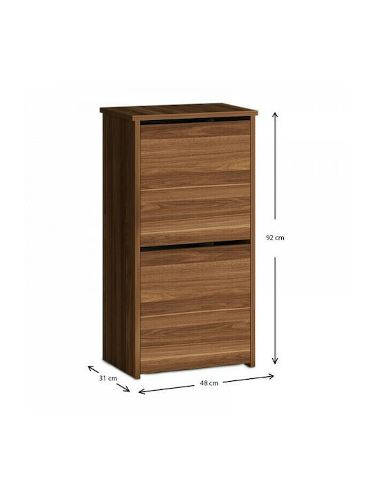 Port Wooden Shoe Organizer with 4 Shelves Walnut 48x31x92cm