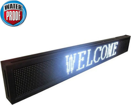 Rolling LED Sign One - Sided Waterproof 100x20cm White