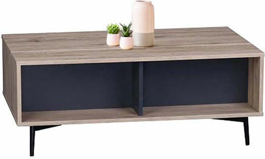Rechteckiger Zentral Kaffeetisch Margarit Holz mit Hebemechanismus Beige M100xB58xH39cm