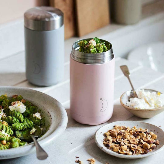 Chilly's Δοχείο Φαγητού Inox Θερμός Blush Pink με Χωρίσματα 500ml