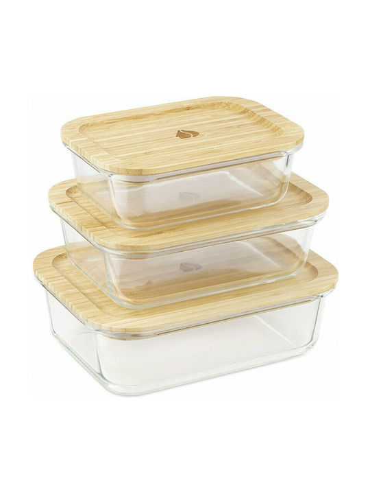 Navaris Lunchbox Glas Beige 3Stück