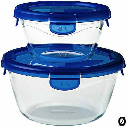 Pyrex Cook & Go Кутия за обяд Стъкло Синьо Подходяща за микровълнова фурна 1600мл 1бр