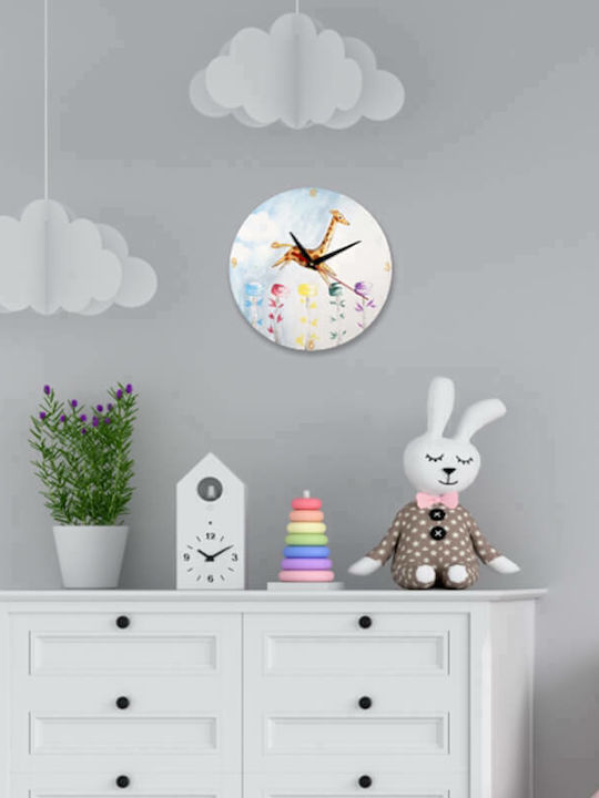 Yapadapadou Kids Wooden Wall Clock Giraffe 25cm