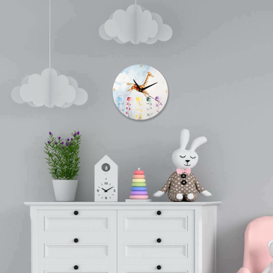 Yapadapadou Kinder Wanduhr Giraffe Hölzernes 25εκ.